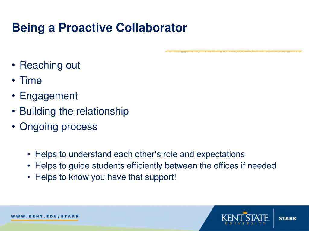 being a proactive collaborator