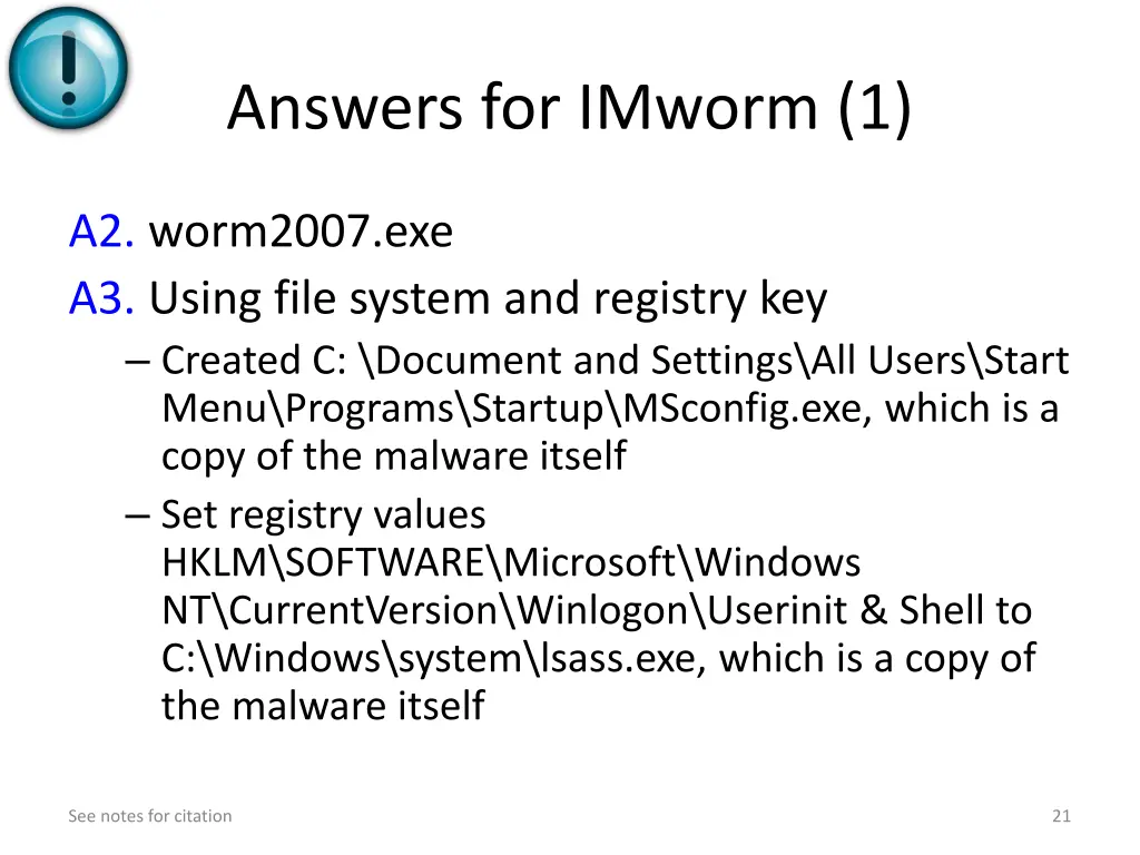 answers for imworm 1