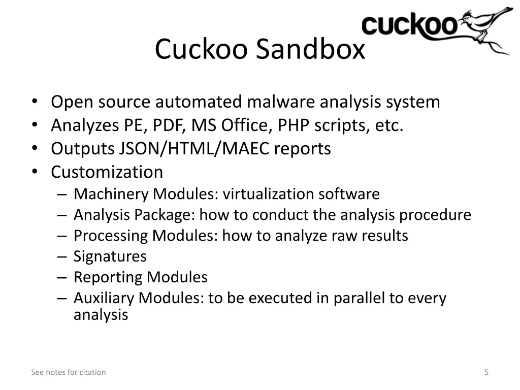 cuckoo sandbox