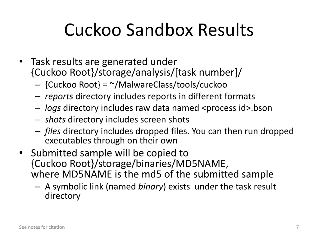 cuckoo sandbox results