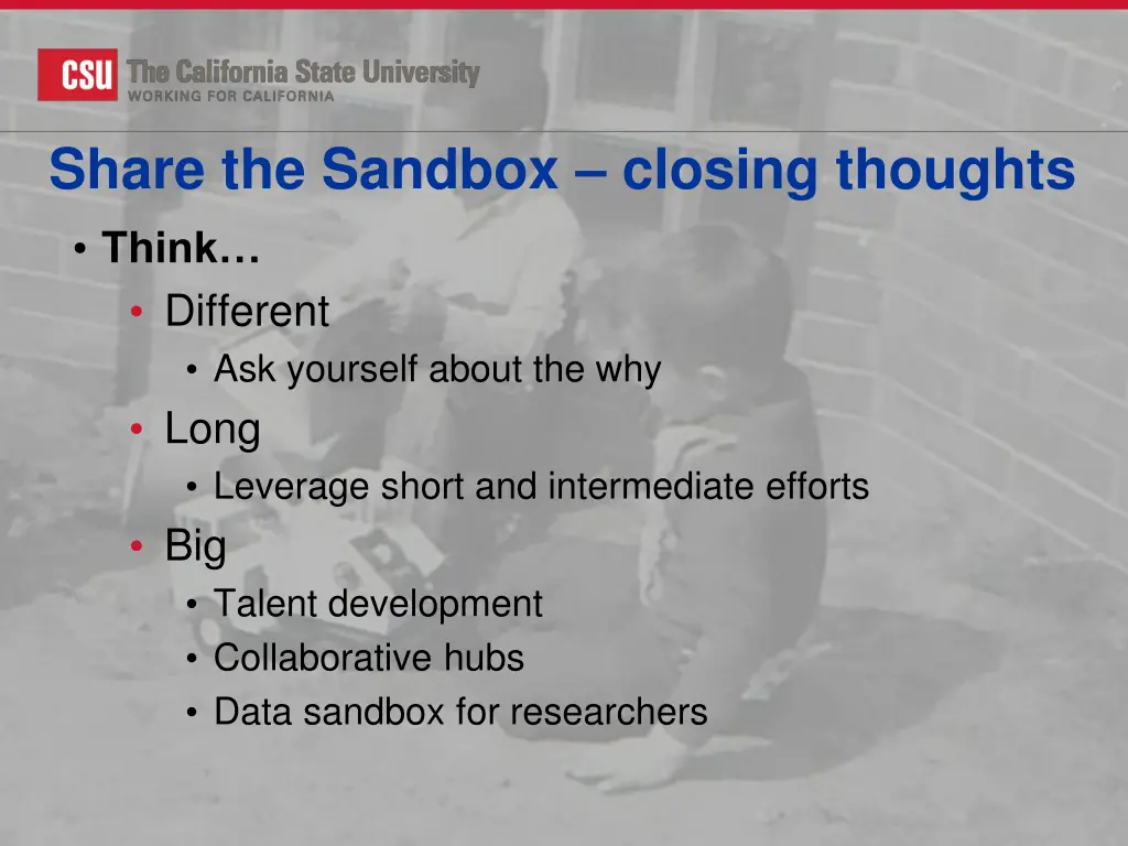 share the sandbox closing thoughts think