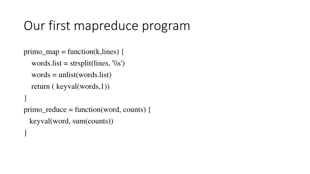 our first mapreduce program