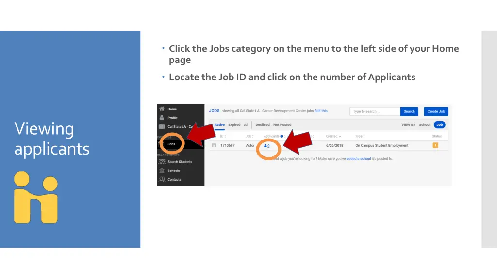 click the jobs category on the menu to the left