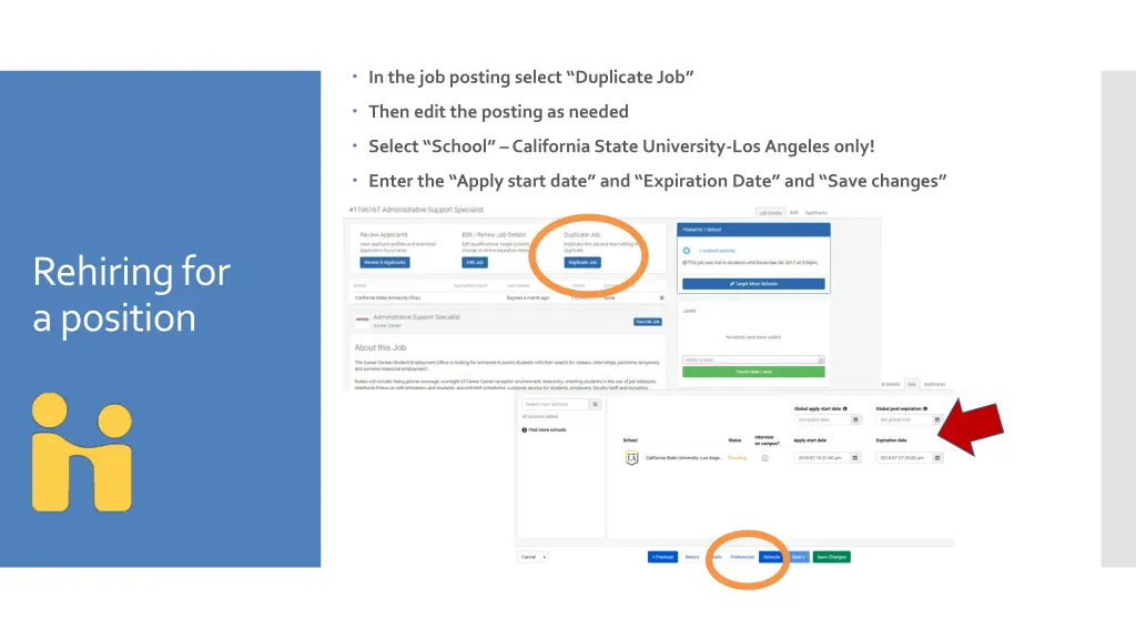 in the job posting select duplicate job