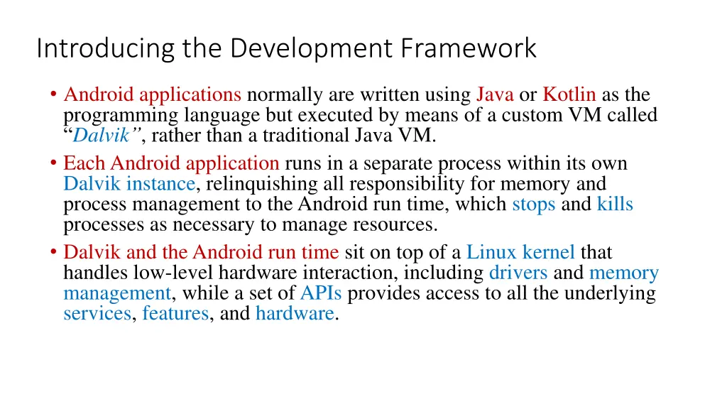 introducing the development framework