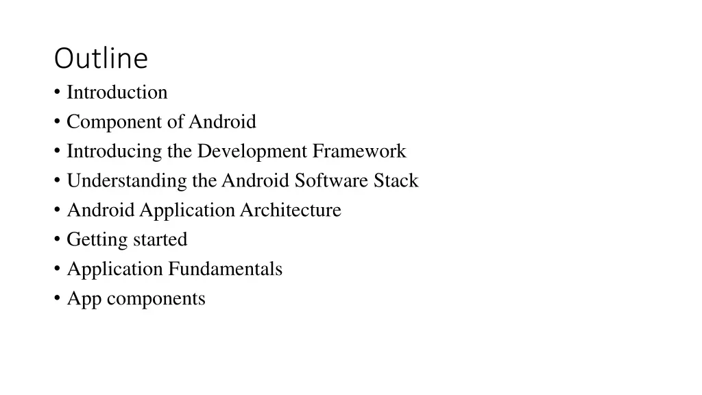 outline introduction component of android