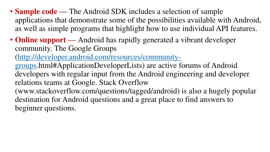 sample code the android sdk includes a selection