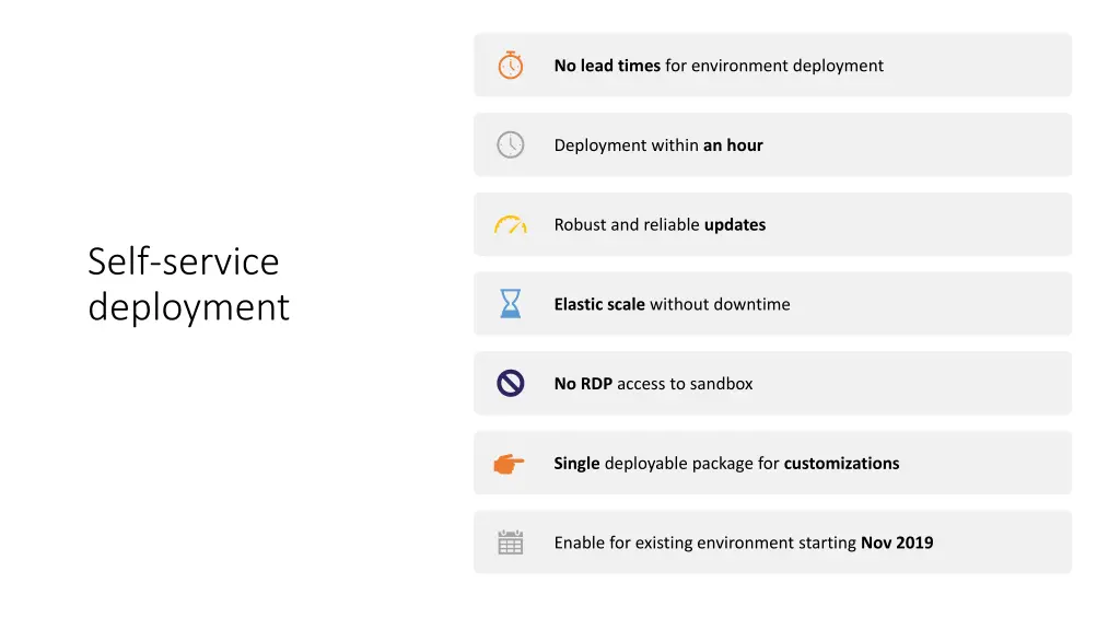 no lead times for environment deployment