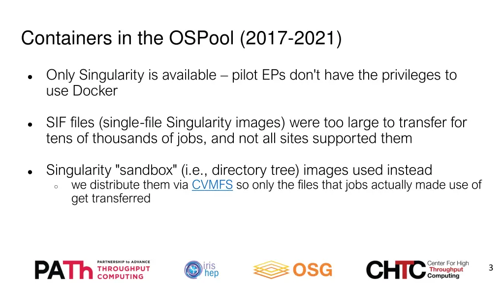 containers in the ospool 2017 2021