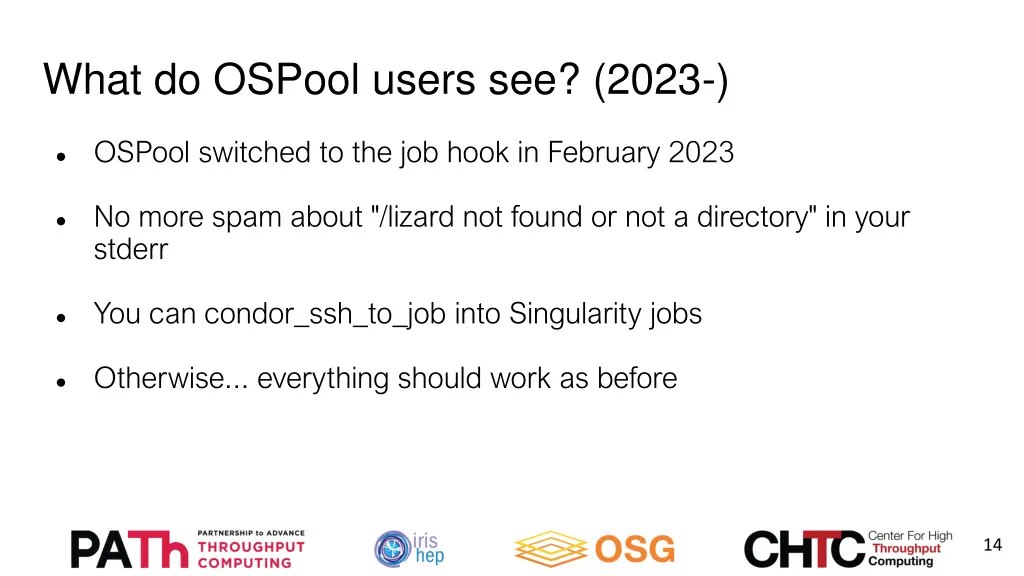 what do ospool users see 2023