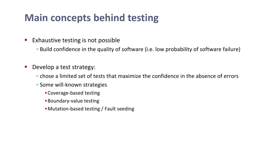 main concepts behind testing 1