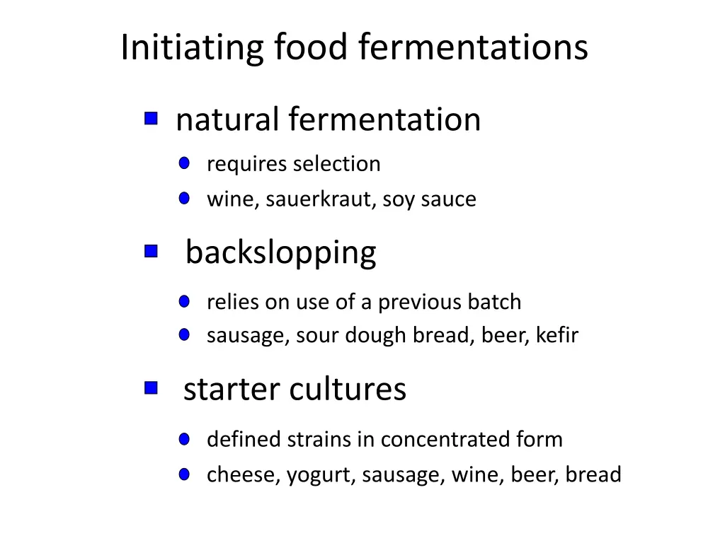 initiating food fermentations