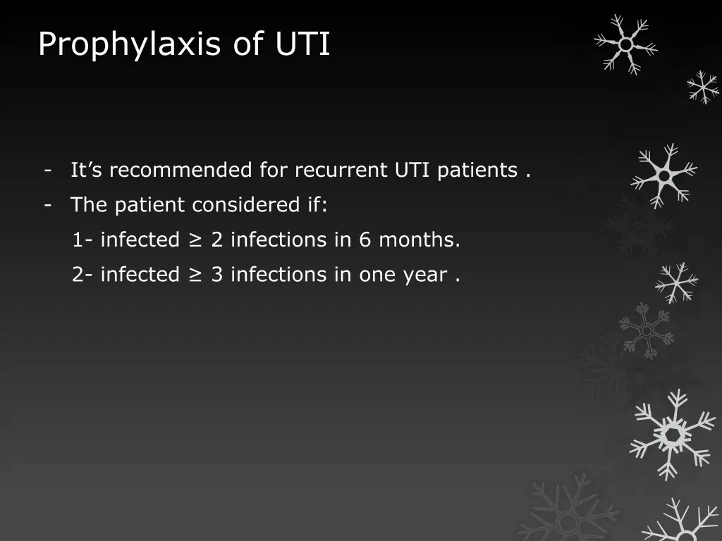 prophylaxis of uti