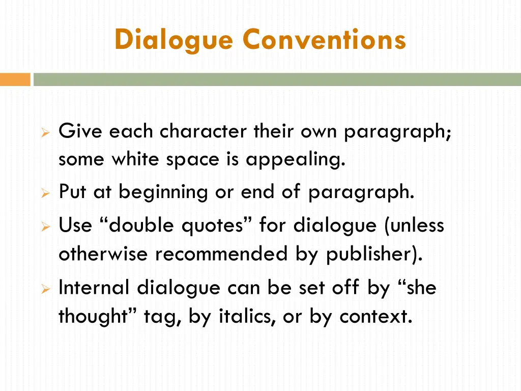 dialogue conventions