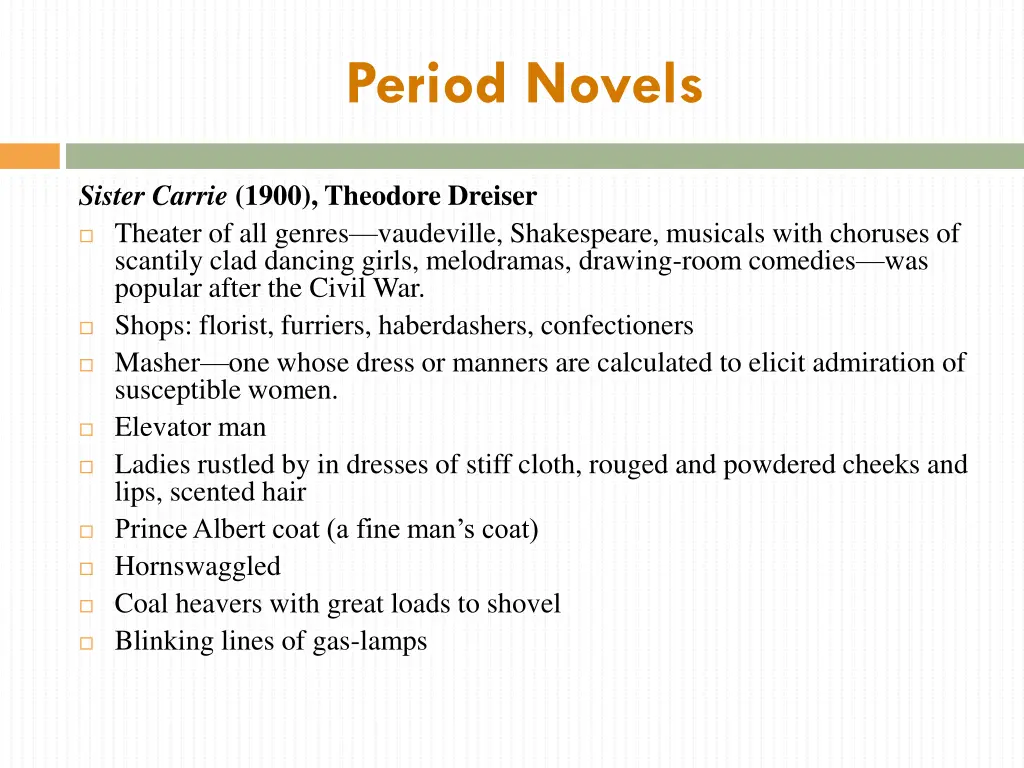 period novels