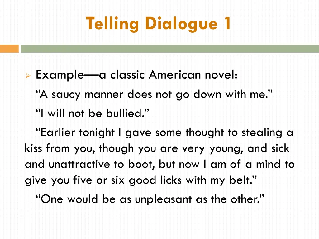 telling dialogue 1