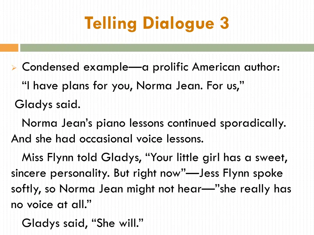 telling dialogue 3