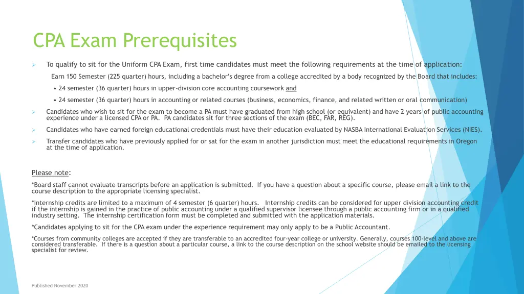 cpa exam prerequisites