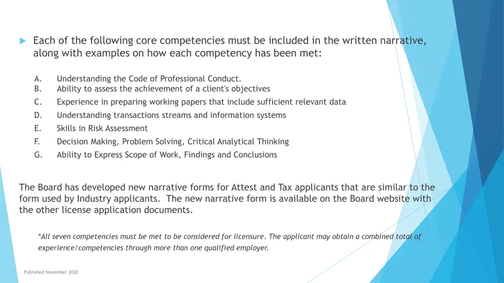 each of the following core competencies must