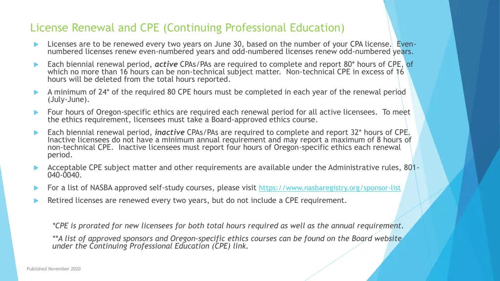 license renewal and cpe continuing professional