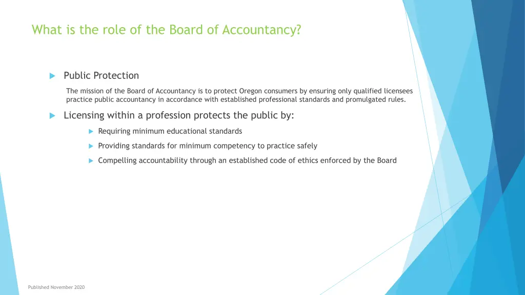 what is the role of the board of accountancy