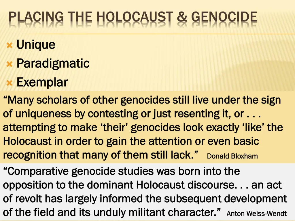 placing the holocaust genocide