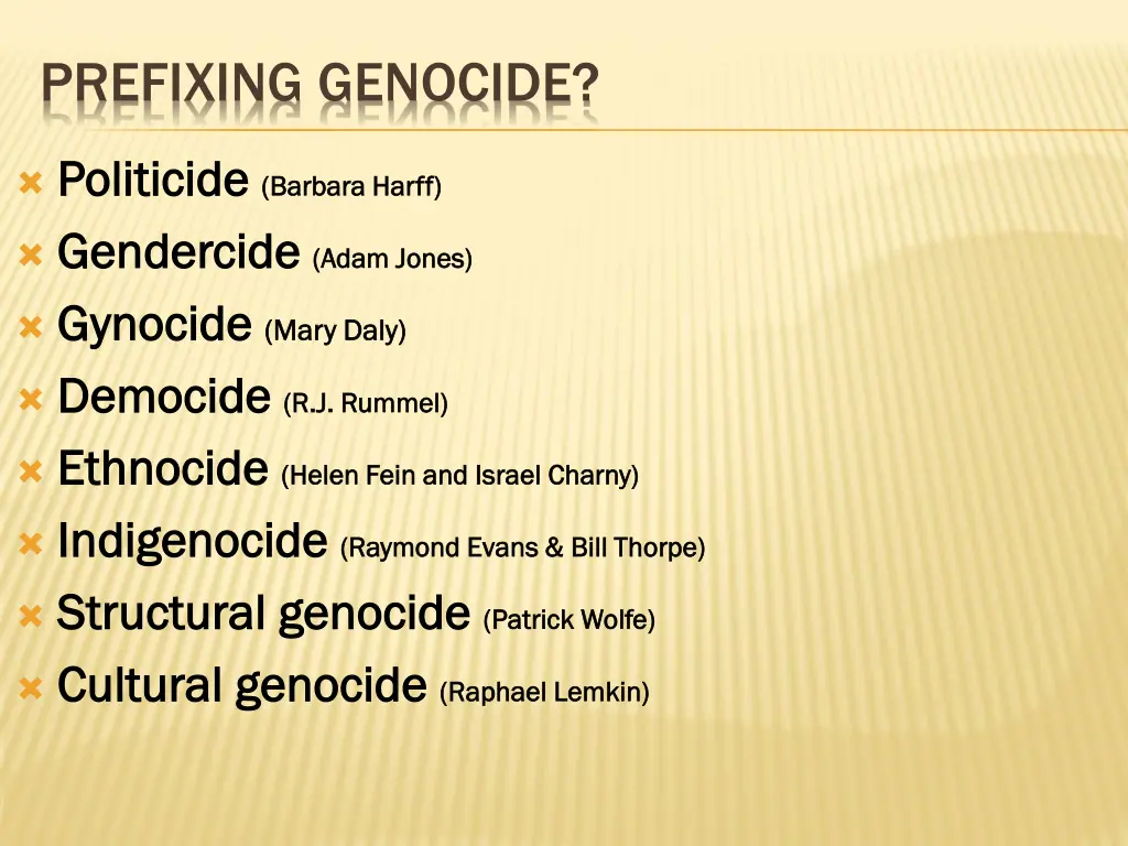 prefixing genocide