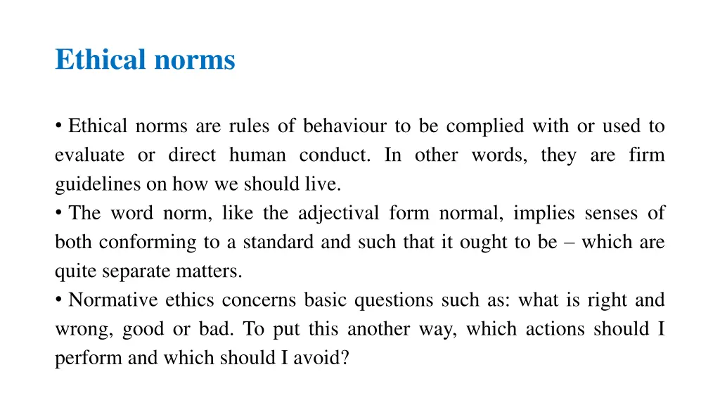 ethical norms