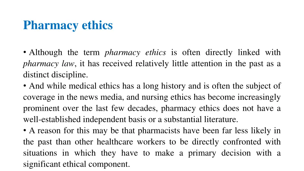 pharmacy ethics