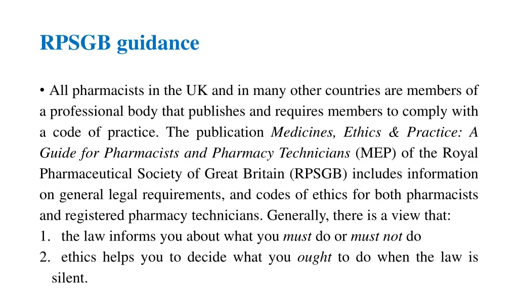 rpsgb guidance