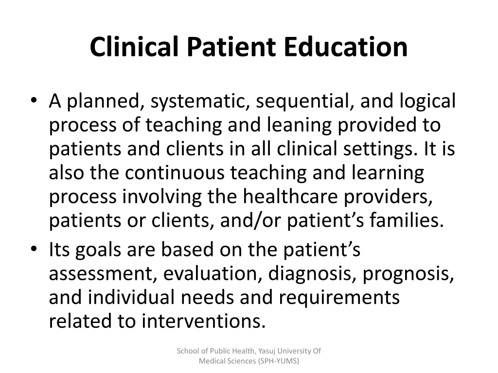 clinical patient education