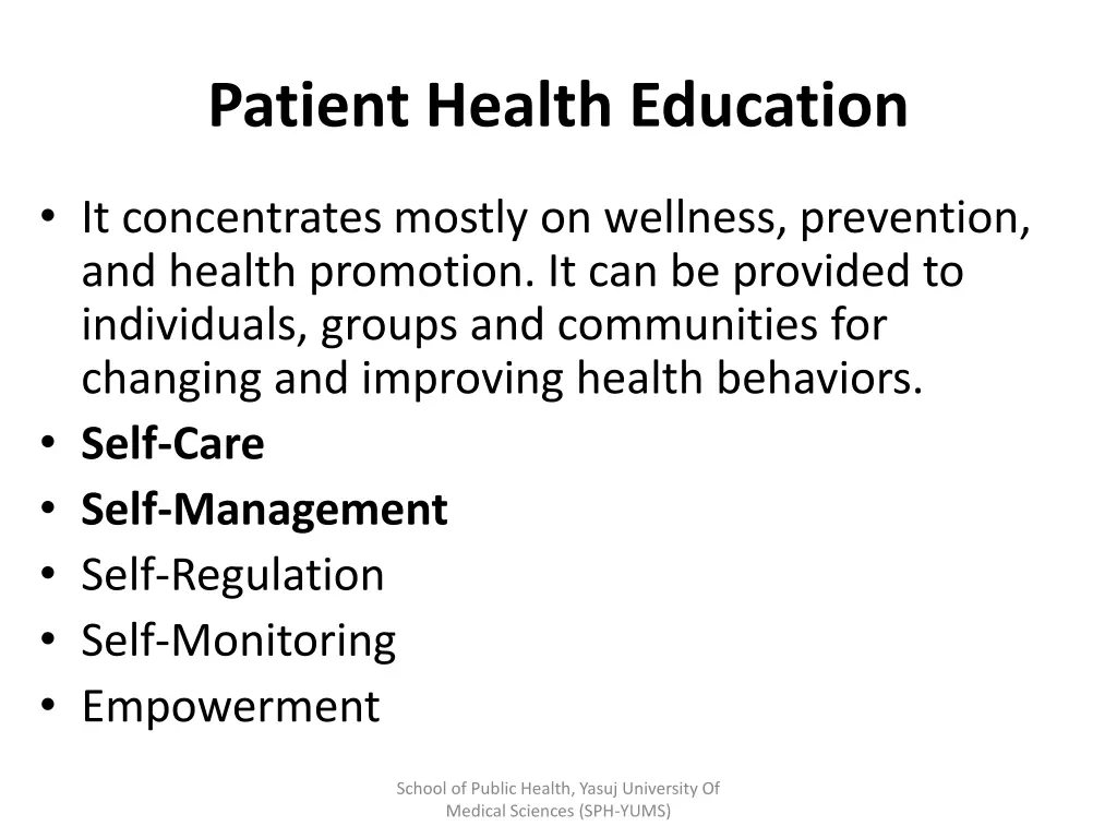 patient health education