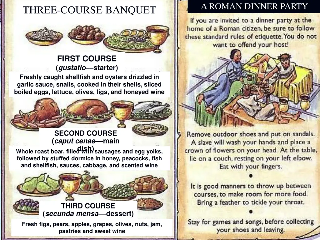 a roman dinner party