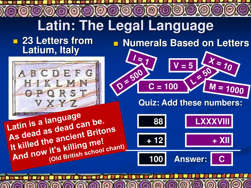 latin the legal language 23 letters from latium