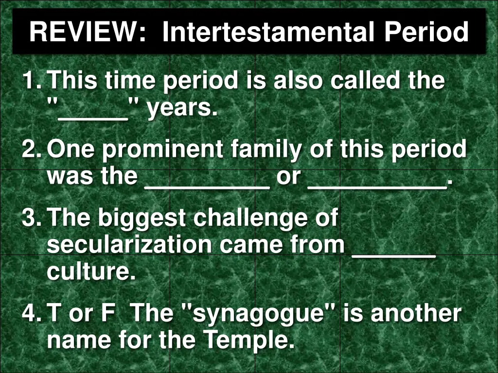 review intertestamental period