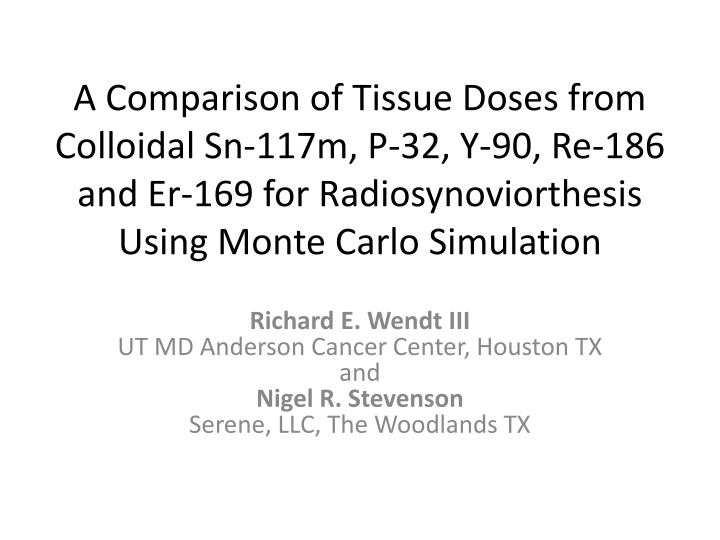 a comparison of tissue doses from colloidal