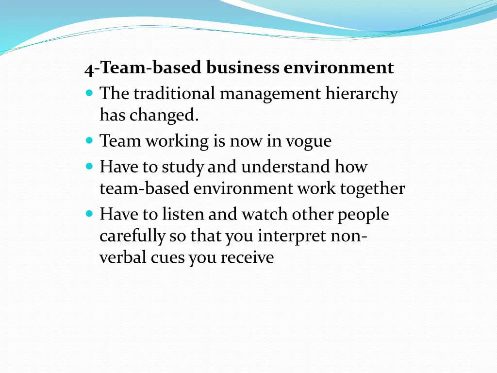 4 team based business environment the traditional