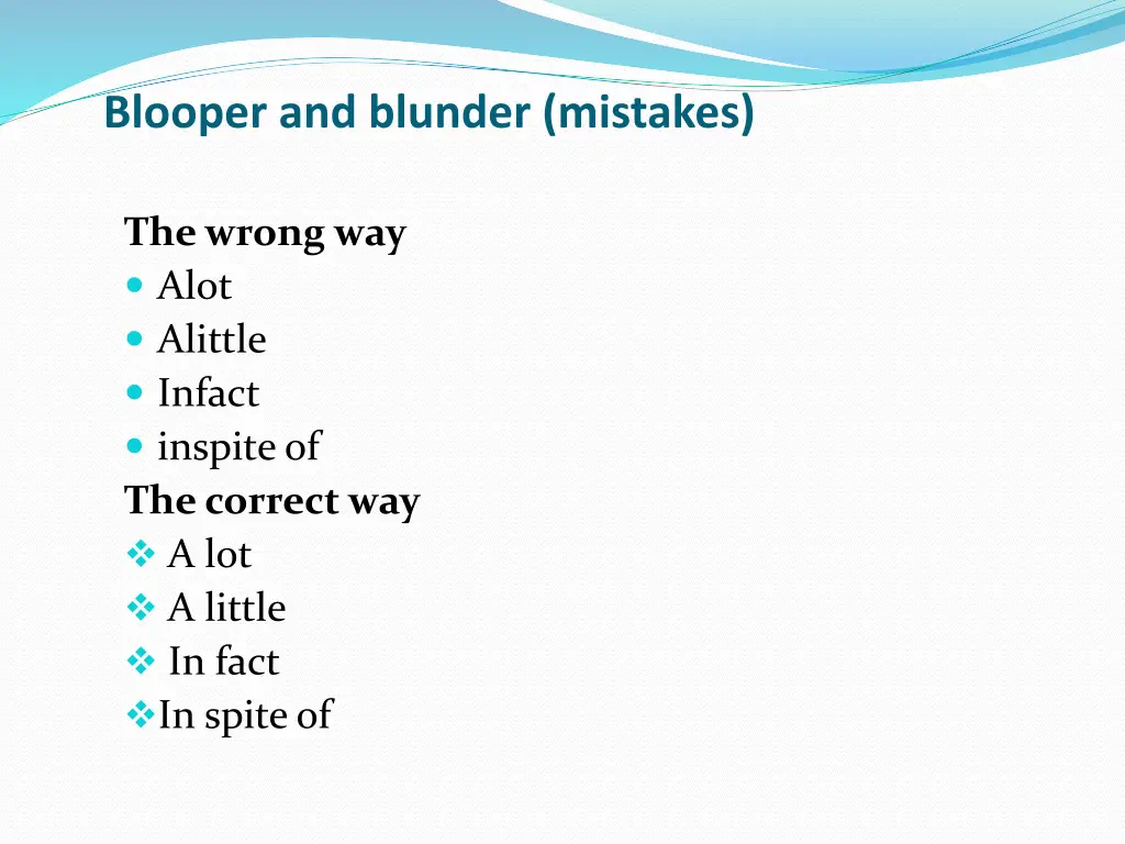 blooper and blunder mistakes