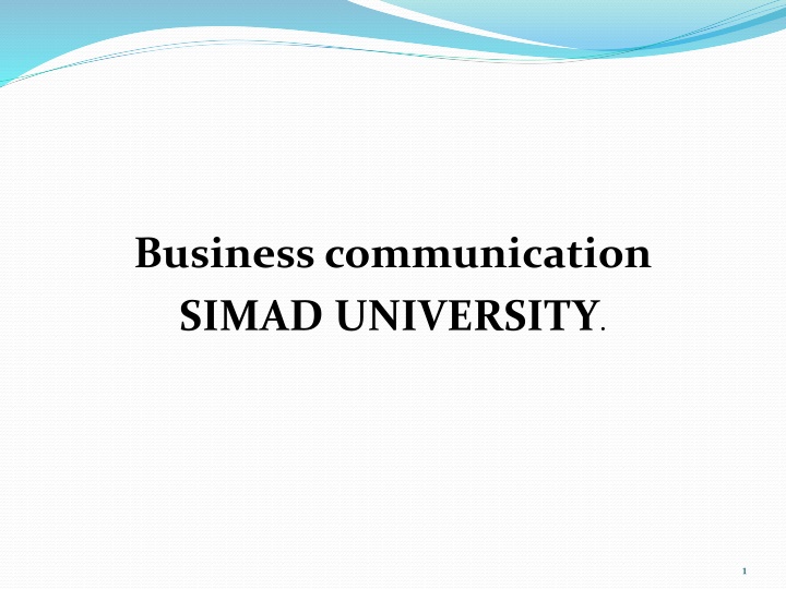 business communication simad university