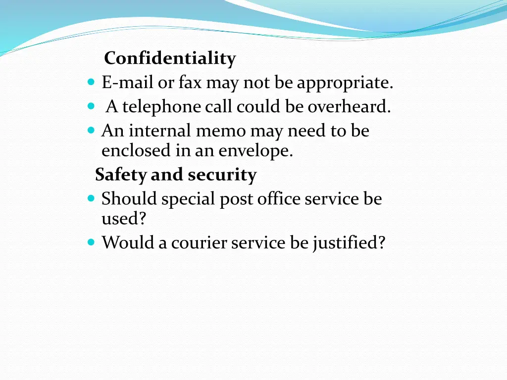 confidentiality e mail