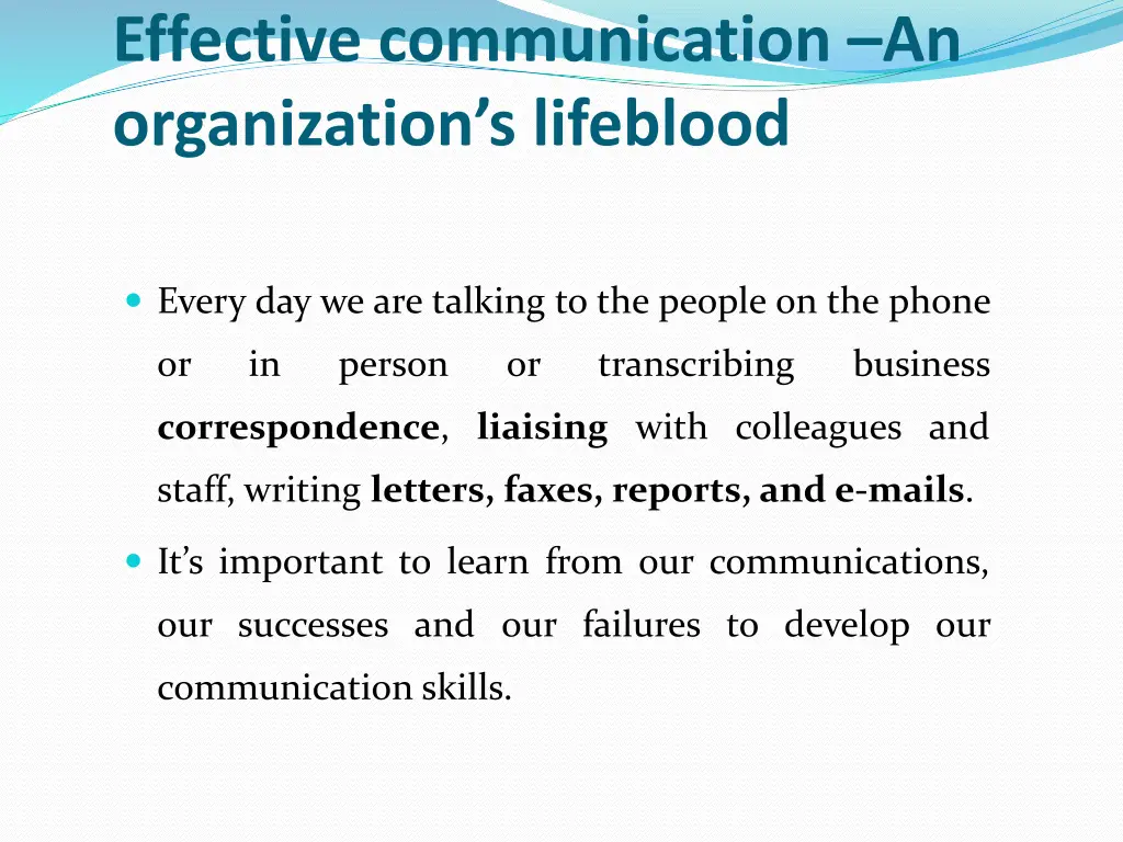 effective communication an organization