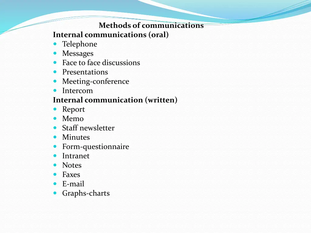 methods of communications internal communications