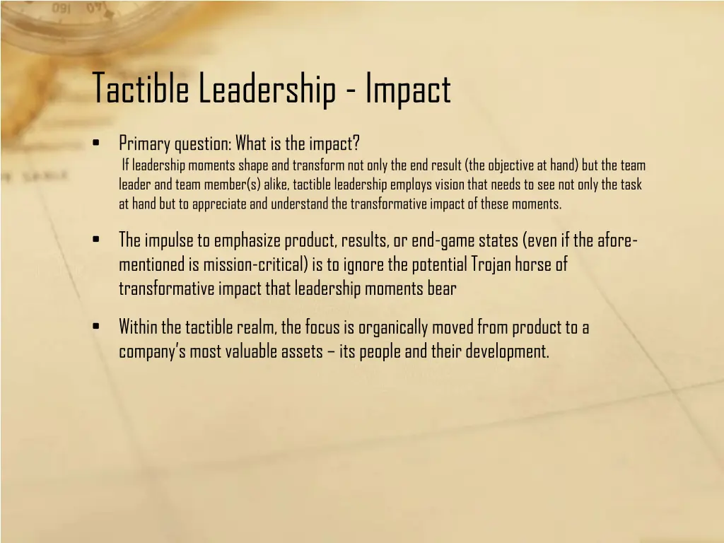 tactible leadership impact