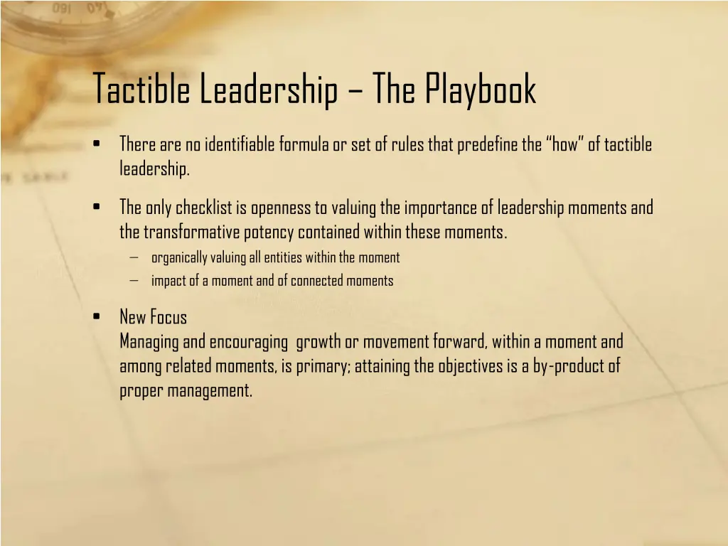 tactible leadership the playbook