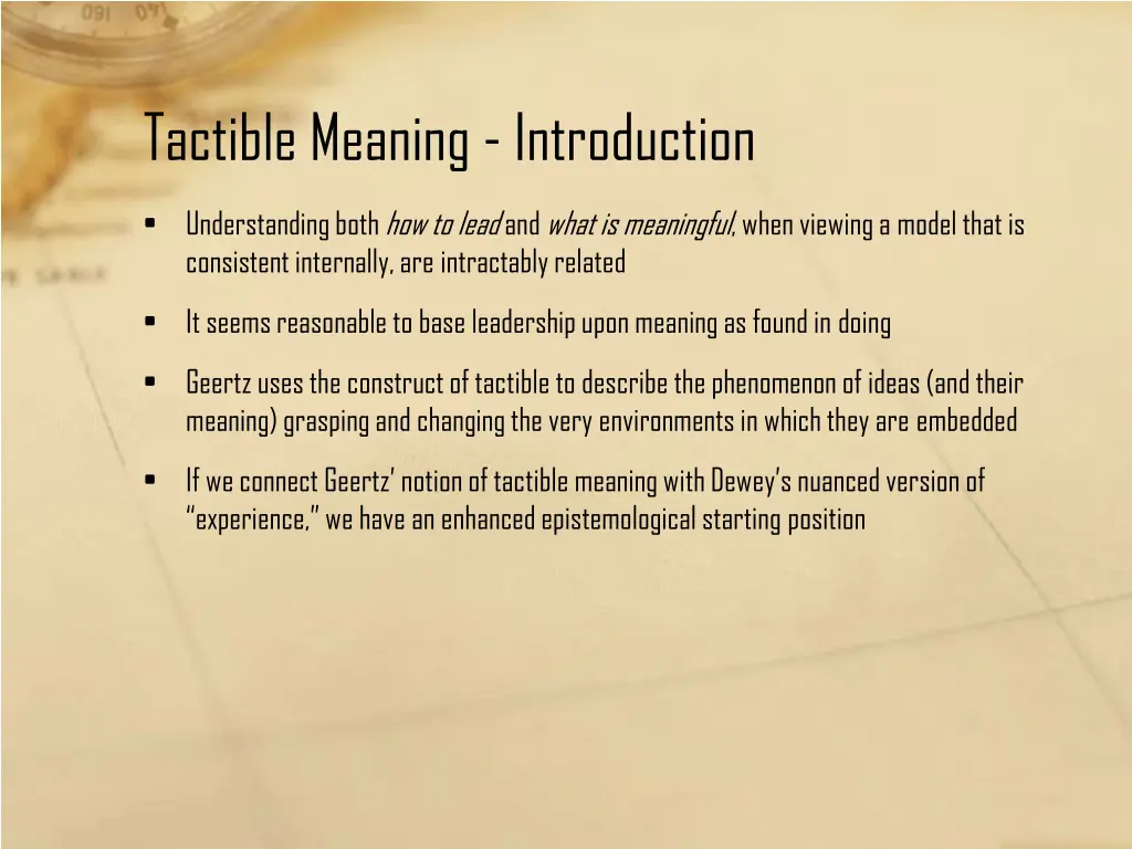 tactible meaning introduction