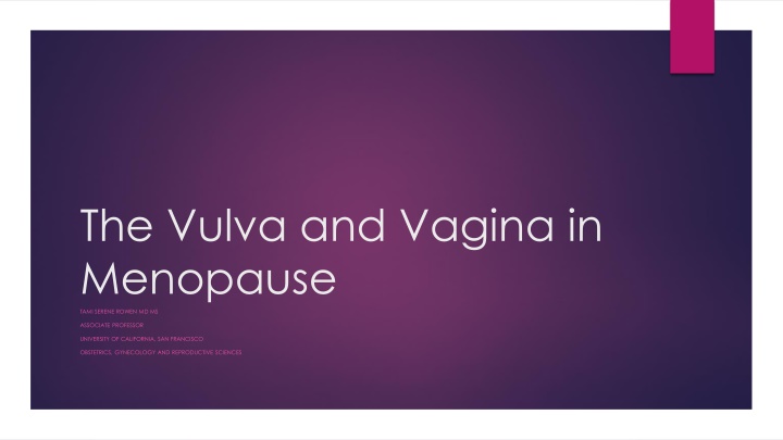 the vulva and vagina in menopause