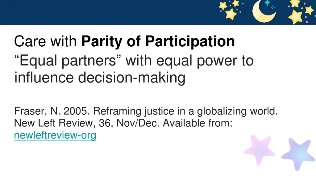 care with parity of participation equal partners