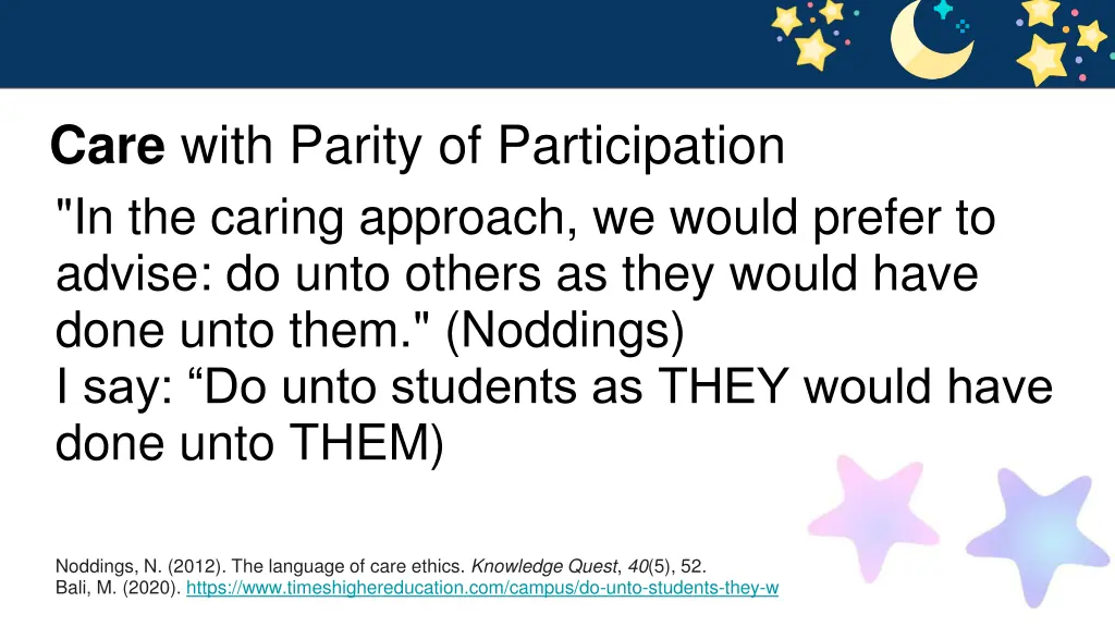 care with parity of participation in the caring