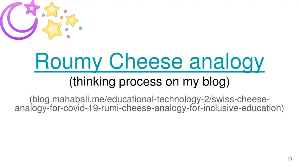 roumy cheese analogy thinking process on my blog