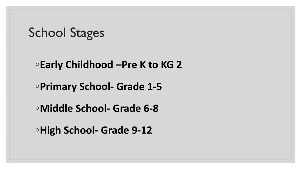 school stages